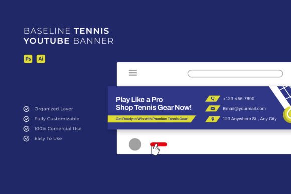 Baseline Tennis - YouTube Banner