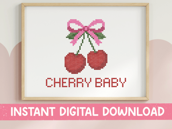 Cherry Baby Cross Stitch SVG PNG: A Digital Fabric of Nostalgia and Modern Creativity