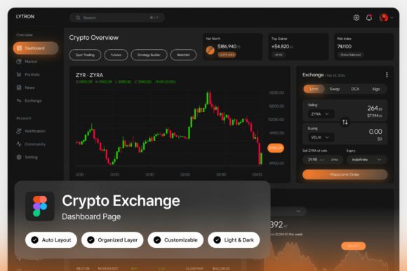 LYTRON Crypto Exchange Dashboard: A High-Energy UI for Active Traders